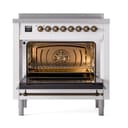 Nostalgie II 36 UPI366NMPRAB Freestanding Electric Range Range with Induction Single Oven with Triple Glass Door with Bronze knobs view 2