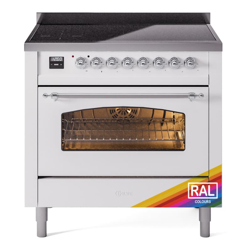 Nostalgie II 36 UPI366NMPRAC Freestanding Electric Range Range with Induction Single Oven with Triple Glass Door with Chrome knobs