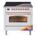 Nostalgie II 36 UPI366NMPRAP Freestanding Electric Range Range with Induction Single Oven with Triple Glass Door with Copper knobs view 1