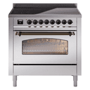 Nostalgie II 36 UPI366NMPSSB Freestanding Electric Range Range with Induction Single Oven with Triple Glass Door with Bronze knobs view 1