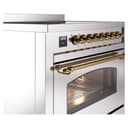 Nostalgie II 36 UPI366NMPSSG Freestanding Electric Range Range with Induction Single Oven with Triple Glass Door with Brass knobs view 5