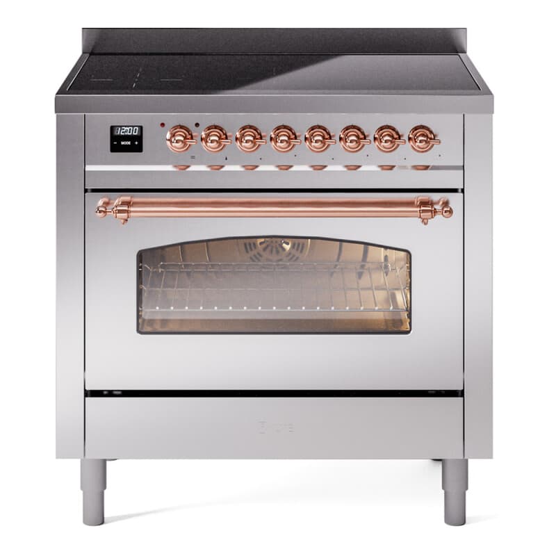 Nostalgie II 36 UPI366NMPSSP Freestanding Electric Range Range with Induction Single Oven with Triple Glass Door with Copper knobs