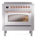 Nostalgie II 36 UPI366NMPSSP Freestanding Electric Range Range with Induction Single Oven with Triple Glass Door with Copper knobs view 2