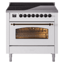 Nostalgie II 36 UPI366NMPWHB Freestanding Electric Range Range with Induction Single Oven with Triple Glass Door with Bronze knobs view 1