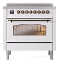 Nostalgie II 36 UPI366NMPWHB Freestanding Electric Range Range with Induction Single Oven with Triple Glass Door with Bronze knobs view 2