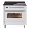 Nostalgie II 36 UPI366NMPWHC Freestanding Electric Range Range with Induction Single Oven with Triple Glass Door with Chrome knobs view 1
