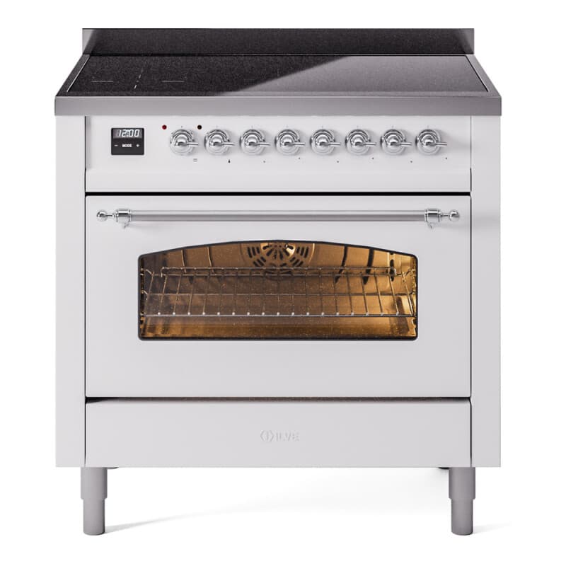 Nostalgie II 36 UPI366NMPWHC Freestanding Electric Range Range with Induction Single Oven with Triple Glass Door with Chrome knobs