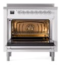 Nostalgie II 36 UPI366NMPWHC Freestanding Electric Range Range with Induction Single Oven with Triple Glass Door with Chrome knobs view 3