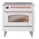 Nostalgie II 36 UPI366NMPWHP Freestanding Electric Range Range with Induction Single Oven with Triple Glass Door with Copper knobs view 2