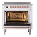 Nostalgie II 36 UPI366NMPWHP Freestanding Electric Range Range with Induction Single Oven with Triple Glass Door with Copper knobs view 3