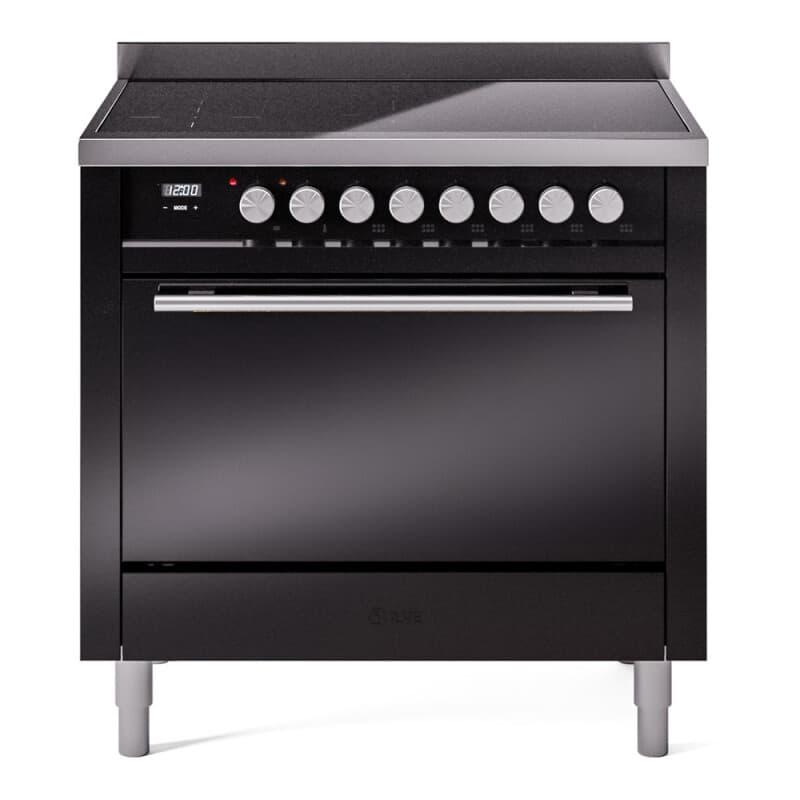Professional Plus II 36 UPI366QMPBK Freestanding Electric Range Range with Induction Single Oven with Solid Door with Stainless Steel knobs