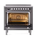 Professional Plus II 36 UPI366QMPMG Freestanding Electric Range Range with Induction Single Oven with Solid Door with Stainless Steel knobs view 2