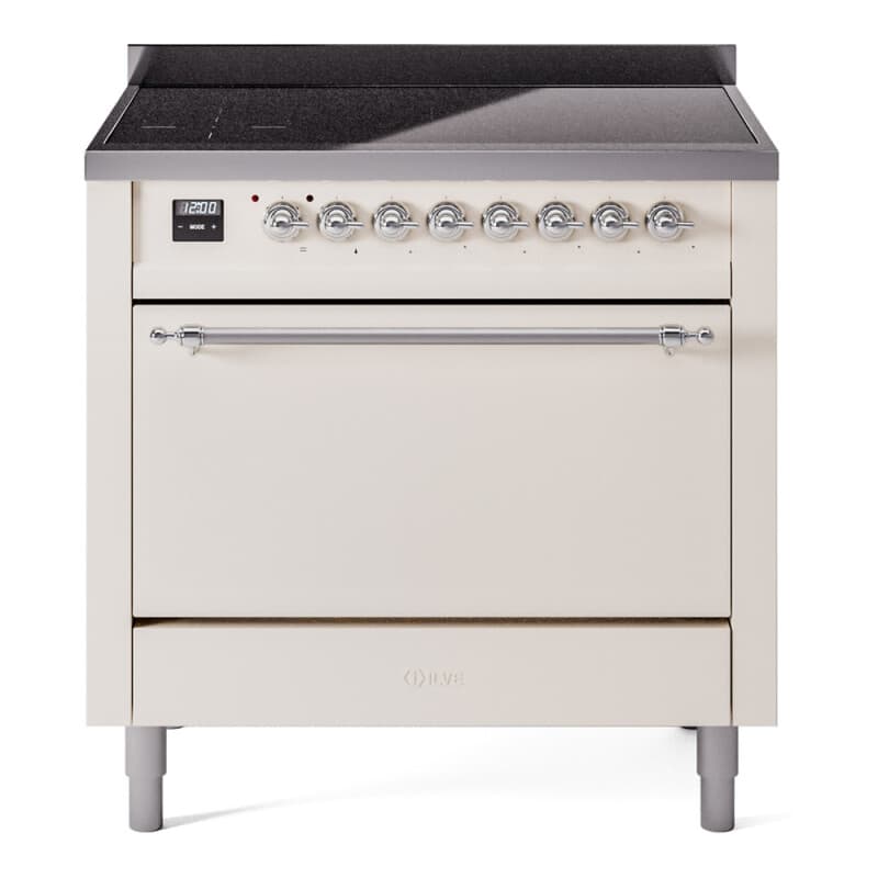 Nostalgie II 36 UPI366QNMPAWC Freestanding Electric Range Range with Induction Single Oven with Solid Door with Chrome knobs