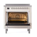 Nostalgie II 36 UPI366QNMPAWC Freestanding Electric Range Range with Induction Single Oven with Solid Door with Chrome knobs view 2
