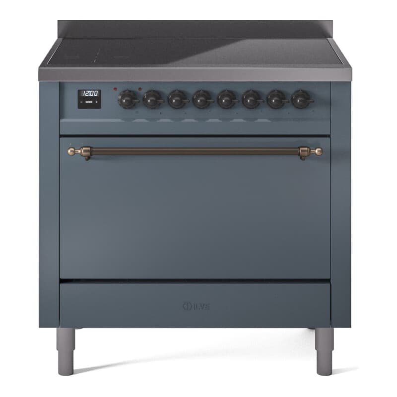 Nostalgie II 36 UPI366QNMPBGB Freestanding Electric Range Range with Induction Single Oven with Solid Door with Bronze knobs