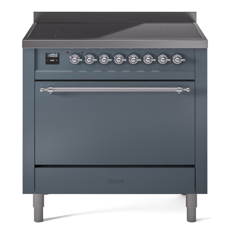 Nostalgie II 36 UPI366QNMPBGC Freestanding Electric Range Range with Induction Single Oven with Solid Door with Chrome knobs