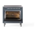 Nostalgie II 36 UPI366QNMPBGC Freestanding Electric Range Range with Induction Single Oven with Solid Door with Chrome knobs view 2