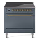 Nostalgie II 36 UPI366QNMPBGG Freestanding Electric Range Range with Induction Single Oven with Solid Door with Brass knobs view 1