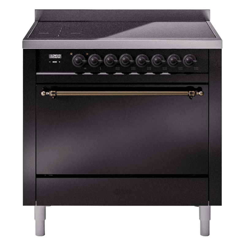 Nostalgie II 36 UPI366QNMPBKB Freestanding Electric Range Range with Induction Single Oven with Solid Door with Bronze knobs