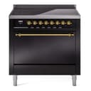 Nostalgie II 36 UPI366QNMPBKG Freestanding Electric Range Range with Induction Single Oven with Solid Door with Brass knobs view 1