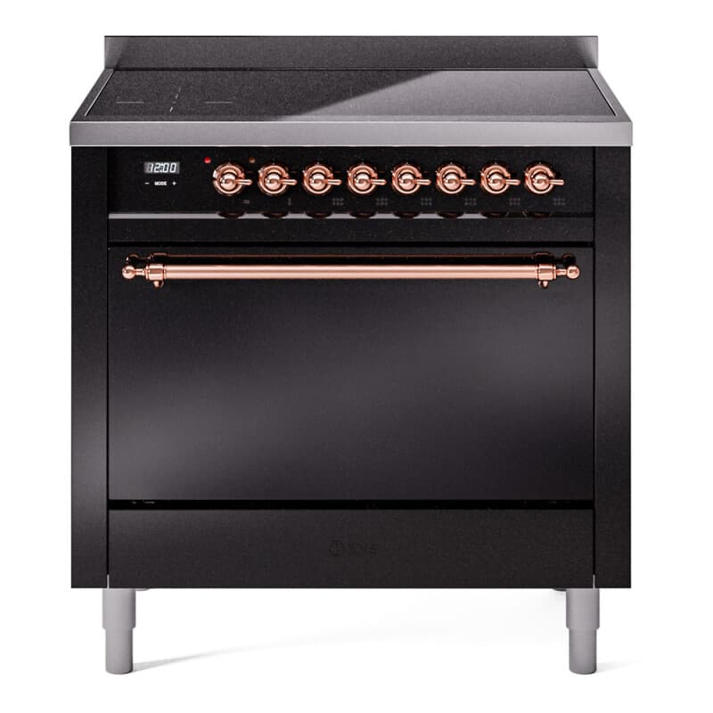 Nostalgie II 36 UPI366QNMPBKP Freestanding Electric Range Range with Induction Single Oven with Solid Door with Copper knobs