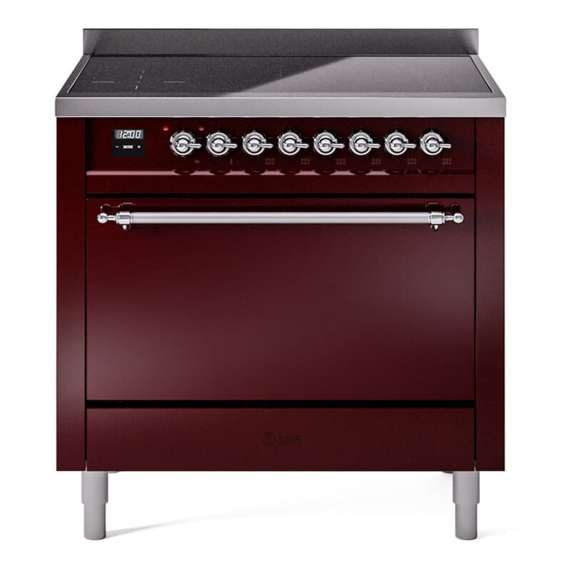 Nostalgie II 36 UPI366QNMPBUC Freestanding Electric Range Range with Induction Single Oven with Solid Door with Chrome knobs