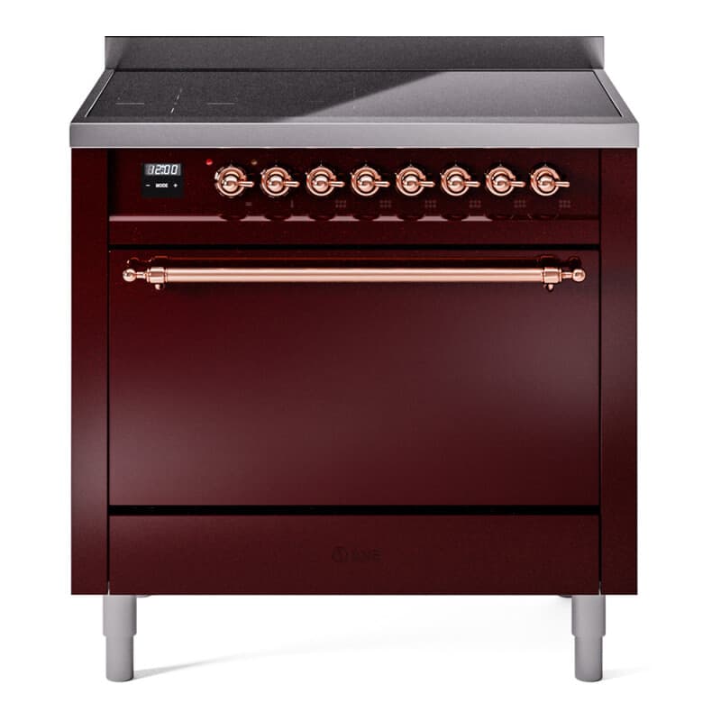 Nostalgie II 36 UPI366QNMPBUP Freestanding Electric Range Range with Induction Single Oven with Solid Door with Copper knobs