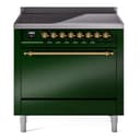 Nostalgie II 36 UPI366QNMPEGG Freestanding Electric Range Range with Induction Single Oven with Solid Door with Brass knobs view 1