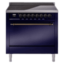 Nostalgie II 36 UPI366QNMPMBB Freestanding Electric Range Range with Induction Single Oven with Solid Door with Bronze knobs view 1