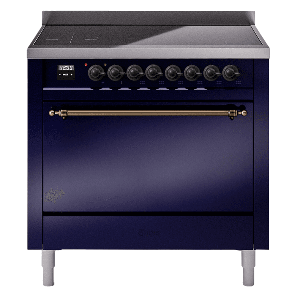 Nostalgie II 36 UPI366QNMPMBB Freestanding Electric Range Range with Induction Single Oven with Solid Door with Bronze knobs