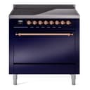 Nostalgie II 36 UPI366QNMPMBP Freestanding Electric Range Range with Induction Single Oven with Solid Door with Copper knobs view 1