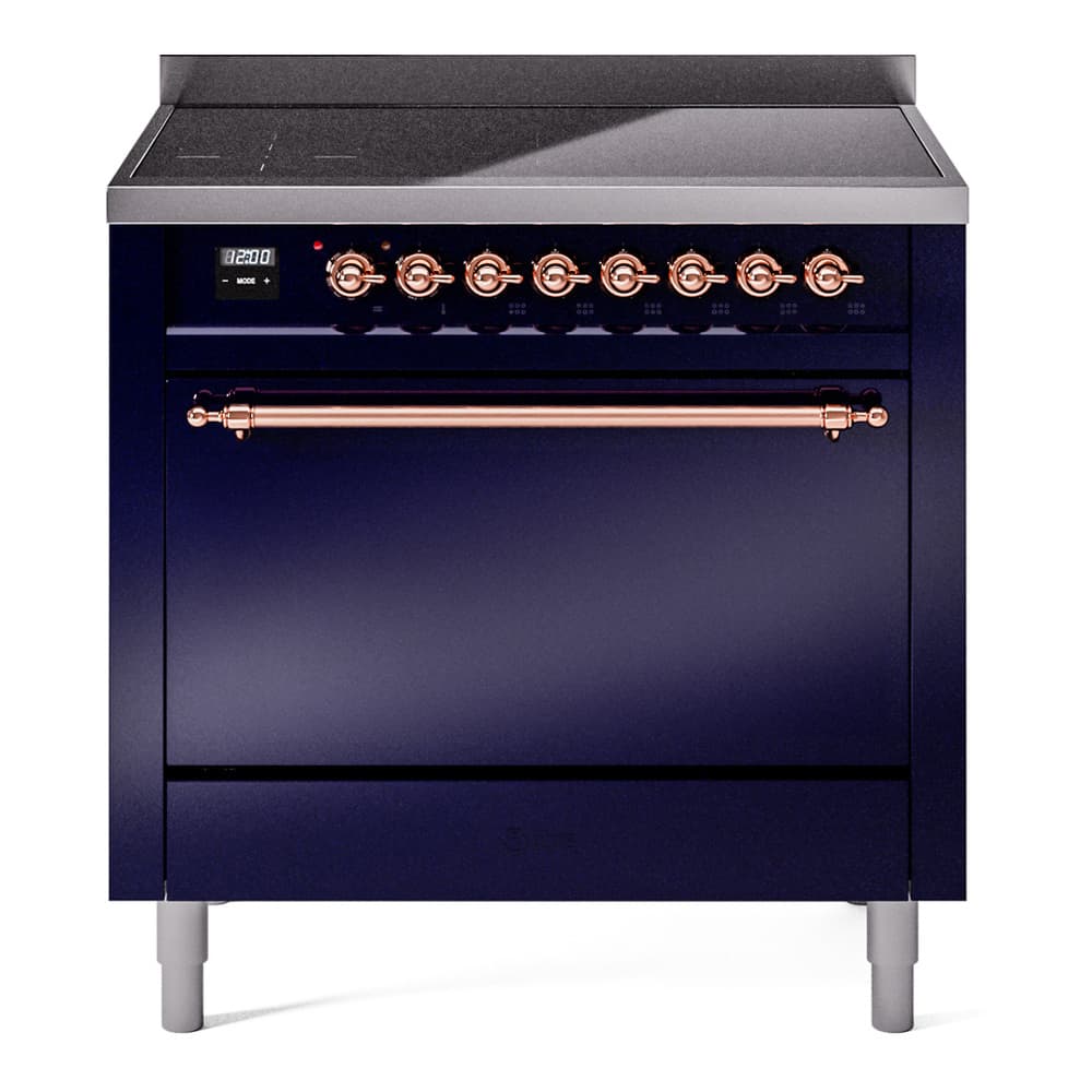 Nostalgie II 36 UPI366QNMPMBP Freestanding Electric Range Range with Induction Single Oven with Solid Door with Copper knobs