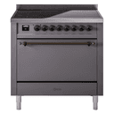 Nostalgie II 36 UPI366QNMPMGB Freestanding Electric Range Range with Induction Single Oven with Solid Door with Bronze knobs view 1