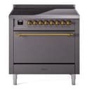 Nostalgie II 36 UPI366QNMPMGG Freestanding Electric Range Range with Induction Single Oven with Solid Door with Brass knobs view 1