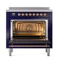 Nostalgie II 36 UPI366QNMPMGP Freestanding Electric Range Range with Induction Single Oven with Solid Door with Copper knobs view 2