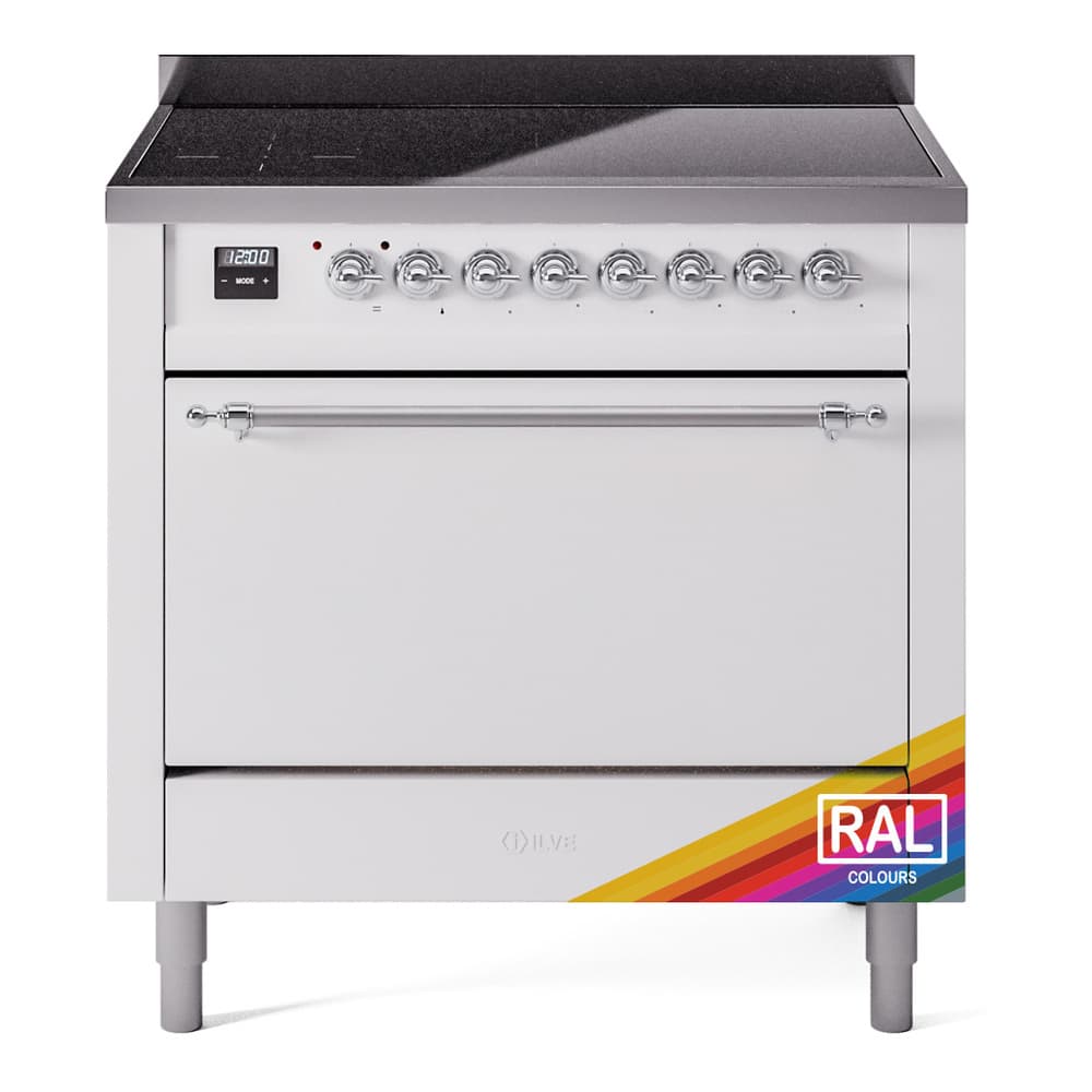 Nostalgie II 36 UPI366QNMPRAC Freestanding Electric Range Range with Induction Single Oven with Solid Door with Chrome knobs