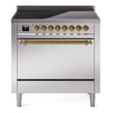 Nostalgie II 36 UPI366QNMPSSG Freestanding Electric Range Range with Induction Single Oven with Solid Door with Brass knobs view 1