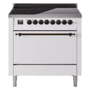 Nostalgie II 36 UPI366QNMPWHB Freestanding Electric Range Range with Induction Single Oven with Solid Door with Bronze knobs view 1