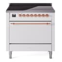 Nostalgie II 36 UPI366QNMPWHP Freestanding Electric Range Range with Induction Single Oven with Solid Door with Copper knobs view 1