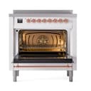 Nostalgie II 36 UPI366QNMPWHP Freestanding Electric Range Range with Induction Single Oven with Solid Door with Copper knobs view 2