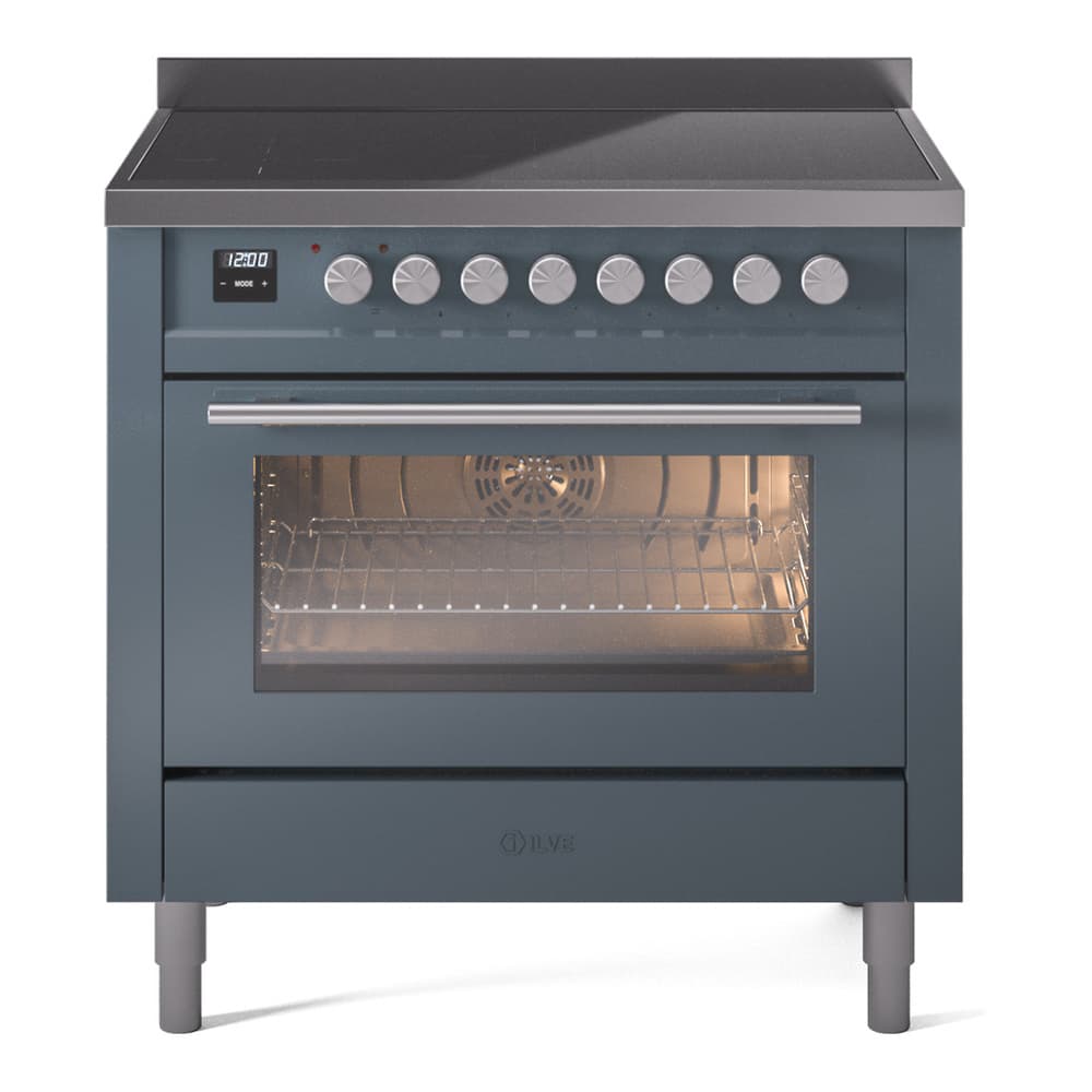 Professional Plus II 36 UPI366WMPBG Freestanding Electric Range Range with Induction Single Oven with Triple Glass Door with Stainless Steel knobs