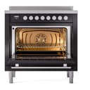 Professional Plus II 36 UPI366WMPBK Freestanding Electric Range Range with Induction Single Oven with Triple Glass Door with Stainless Steel knobs view 3