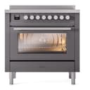Professional Plus II 36 UPI366WMPMG Freestanding Electric Range Range with Induction Single Oven with Triple Glass Door with Stainless Steel knobs view 2