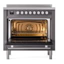Professional Plus II 36 UPI366WMPMG Freestanding Electric Range Range with Induction Single Oven with Triple Glass Door with Stainless Steel knobs view 3