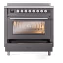 Professional Plus II 36 UPI366WMPMG Freestanding Electric Range Range with Induction Single Oven with Triple Glass Door with Stainless Steel knobs view 4