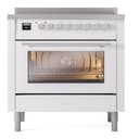Professional Plus II 36 UPI366WMPWH Freestanding Electric Range Range with Induction Single Oven with Triple Glass Door with Stainless Steel knobs view 2