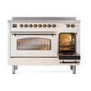 Nostalgie II 48 UPI486NMPAWB Freestanding Electric Range Range with Induction Double Oven with Triple Glass Door with Bronze knobs view 5