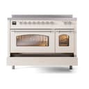 Nostalgie II 48 UPI486NMPAWC Freestanding Electric Range Range with Induction Double Oven with Triple Glass Door with Chrome knobs view 8