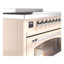 Nostalgie II 48 UPI486NMPAWC Freestanding Electric Range Range with Induction Double Oven with Triple Glass Door with Chrome knobs view 9