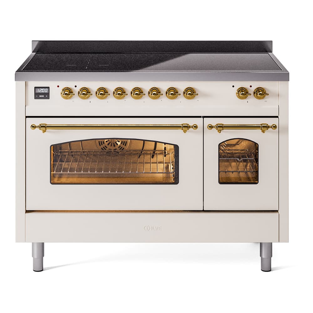 Nostalgie II 48 UPI486NMPAWG Freestanding Electric Range Range with Induction Double Oven with Triple Glass Door with Brass knobs